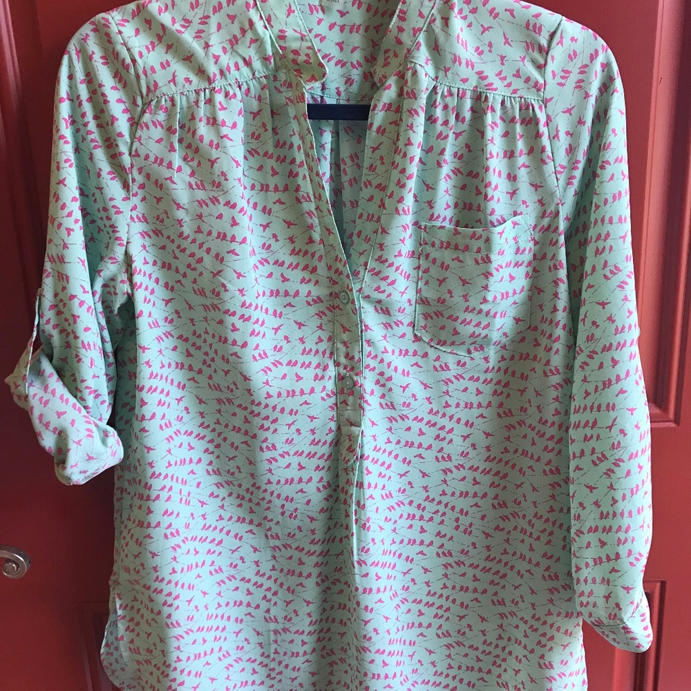 Pixley Colibri tab sleeve Bird Blouse